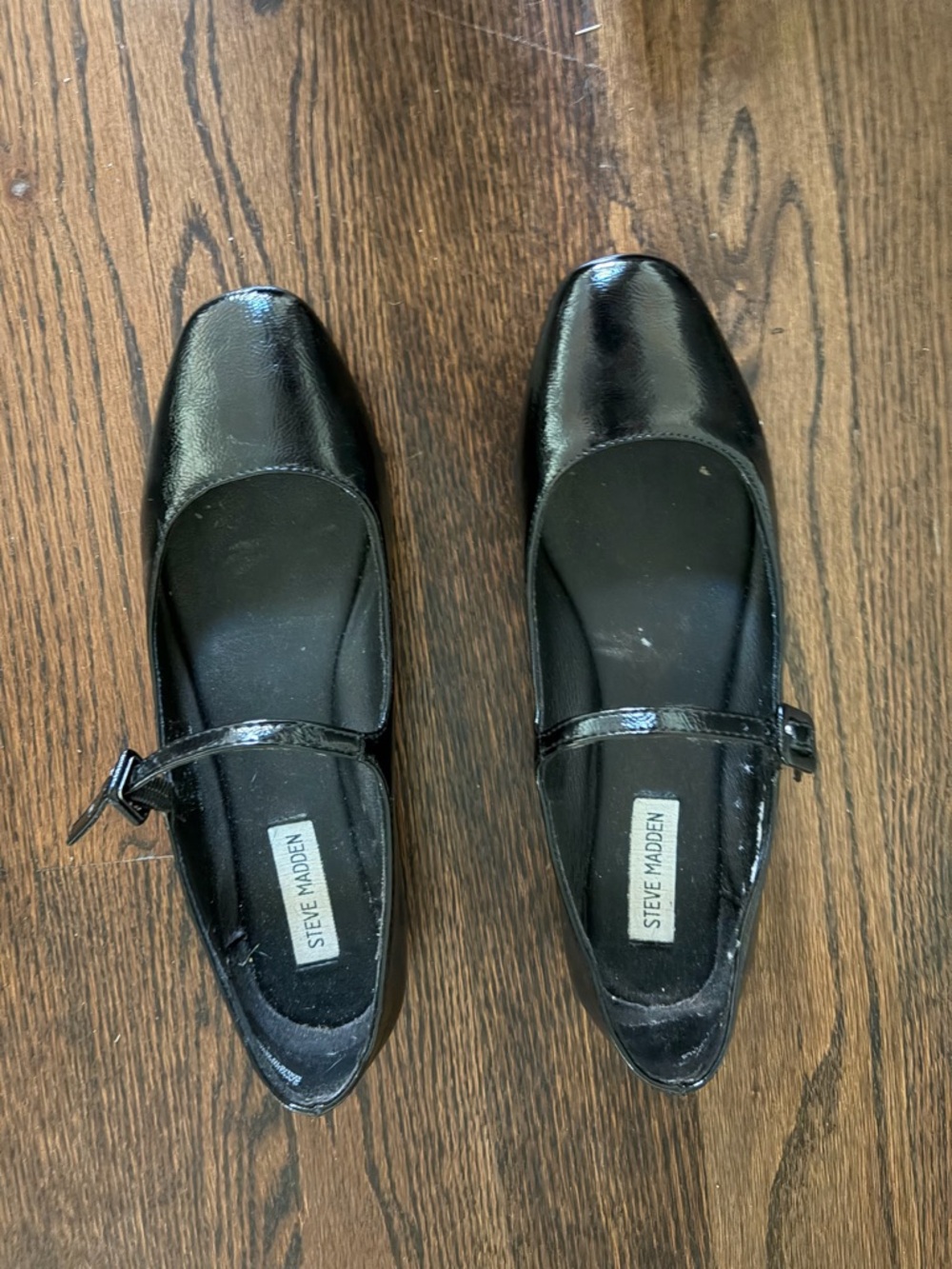 Steve Madden Black Patent Mary Jane Ballet Flats